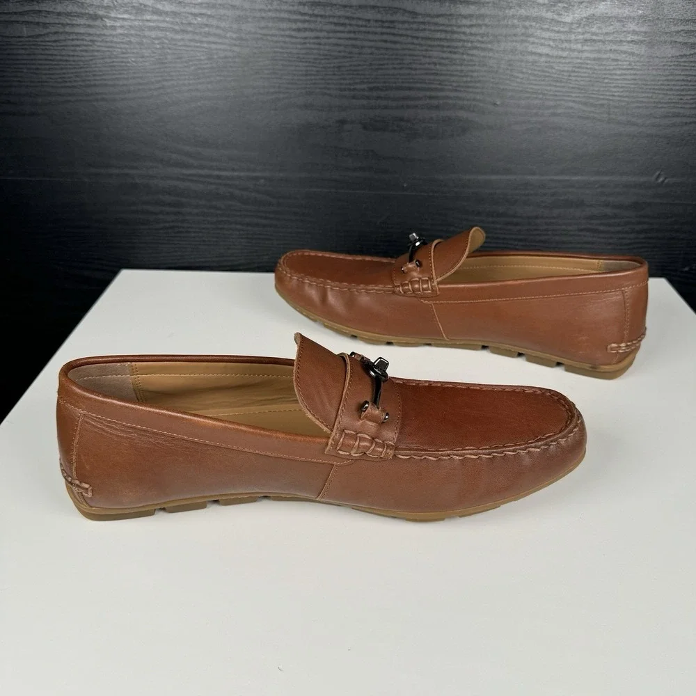 Coach Mott Driver FG2984 Brown Leather Loafer Dress Shoes Mens Size 10.5 D